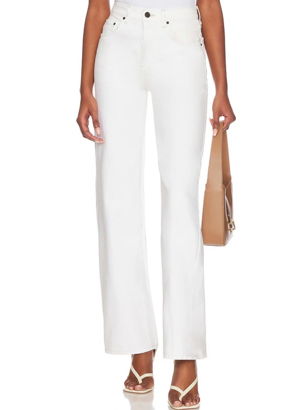 GRLFRND High-Rise White Wide Leg Jeans